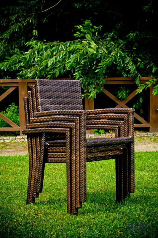 Meble dla restauracji ADORAZIONE brązowy technorattan stolik + 4 krzesła do ogrodu nr. 4