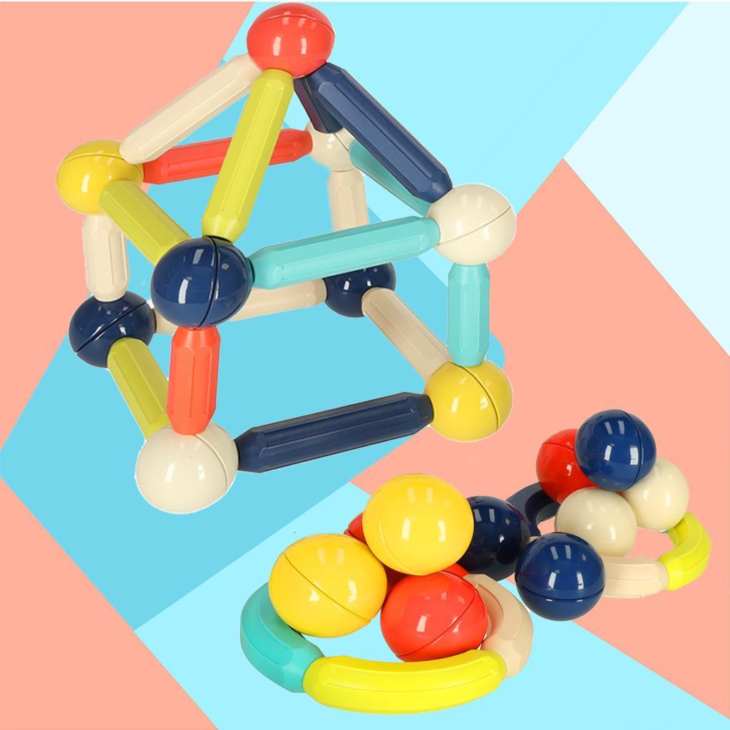 Klocki magnetyczne kolorowe magnetic sticks dla małych dzieci duże patyczki 36 elementów 25x20x6,7 cm nr. 3