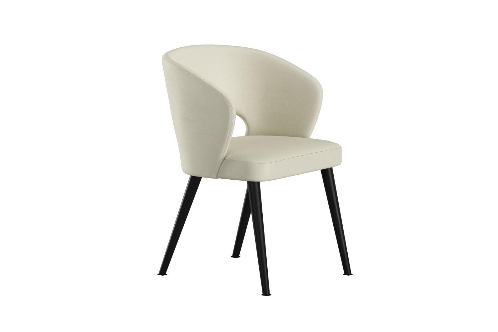 Krzesło DELUXE KR-8 50x60x85 cm welurowe do jadalni białe  nr. 3