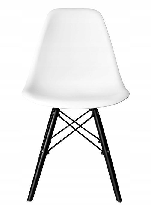 Zestaw 4 szt krzeseł 46x82x53 cm nowoczesne milano black dsw białe, nogi czarne do jadalni lub salonu nr. 3