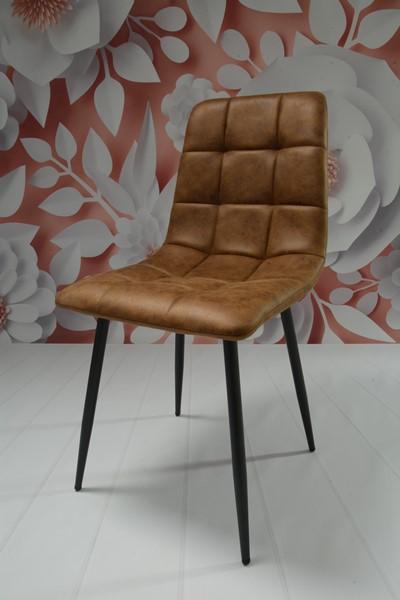 Zestaw krzeseł DEVER TAUPE 43x88x55 cm krzesło do jadalni salonu brązowy czarne nogi nr. 9