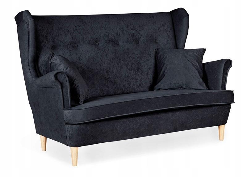 Zestaw wypoczynkowy mebli ARI 149x104x92 cm uszak sofa fotele pufy do salonu Mirofaza czarny nr. 2