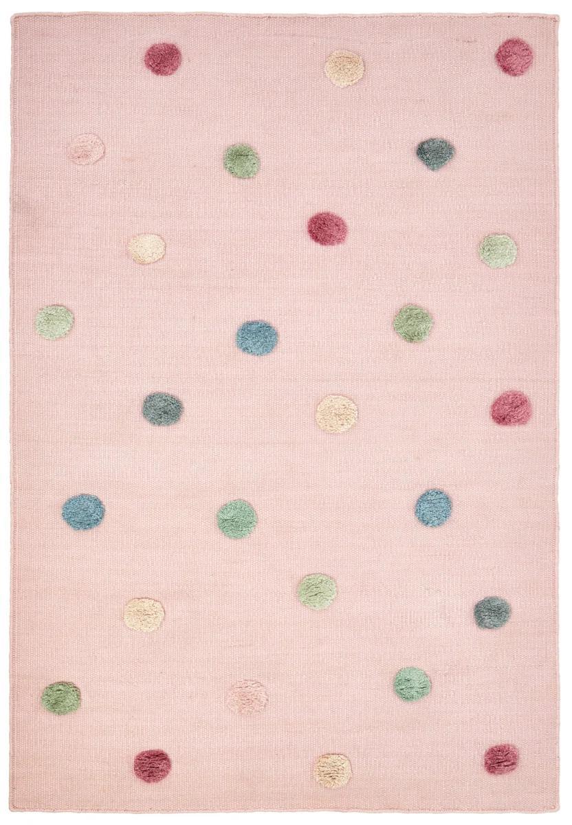 Dywan dziecięcy wełniany Pink Dots 120x180 cm do pokoju dziecięcego różowy w kropki nr. 1