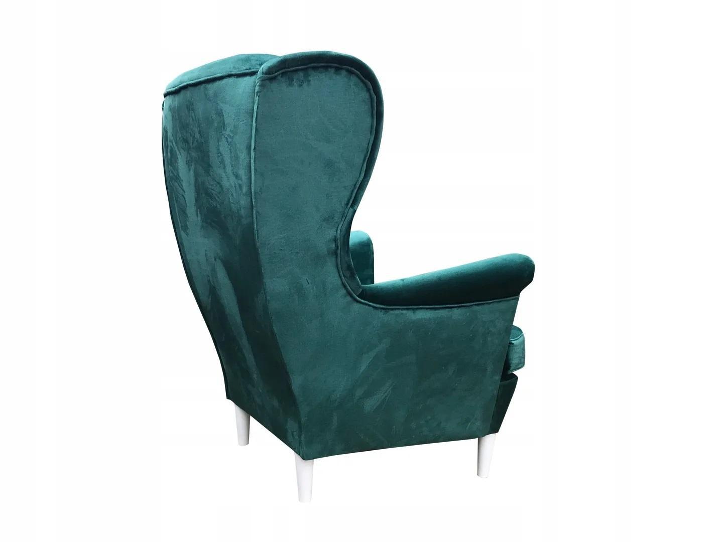 Nowoczesny fotel uszak zielony do salonu styl skandynawski  nr. 7
