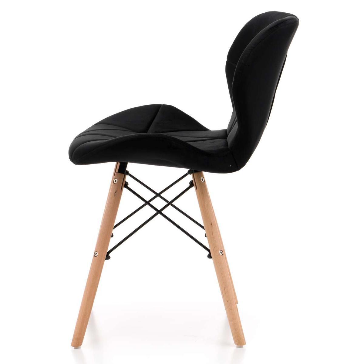 Krzesło DURO czarne tapicerowane welurem pikowane do jadalni lub salonu  nr. 5