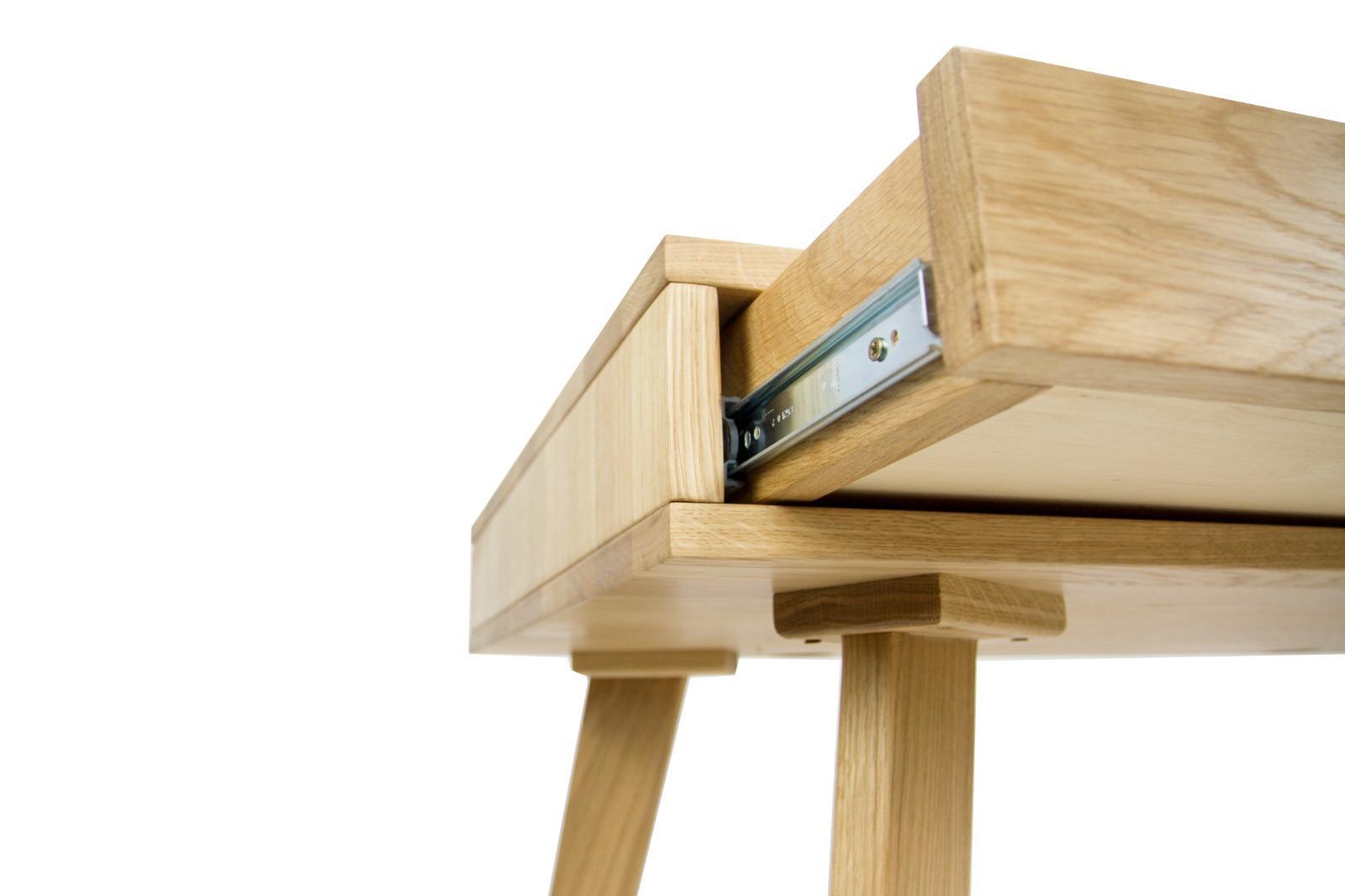 Biurko 120x60x75 cm z litego drewna dębowego kat X3 ze schowkiem komputerowe na drewnianych nogach do biura  nr. 4