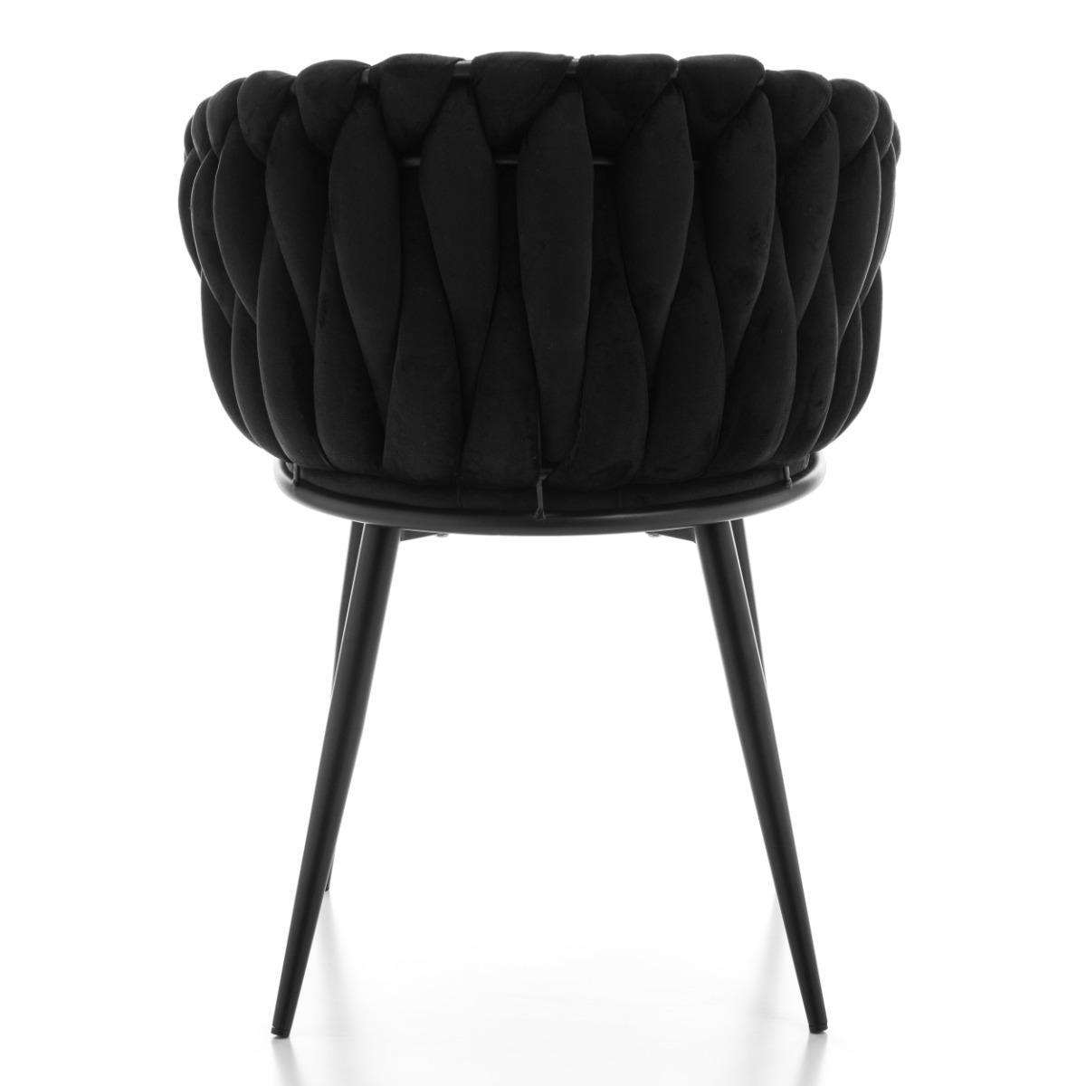Krzesło LATINA czarne welurowe glamour do jadalni lub salonu 7 Full Screen