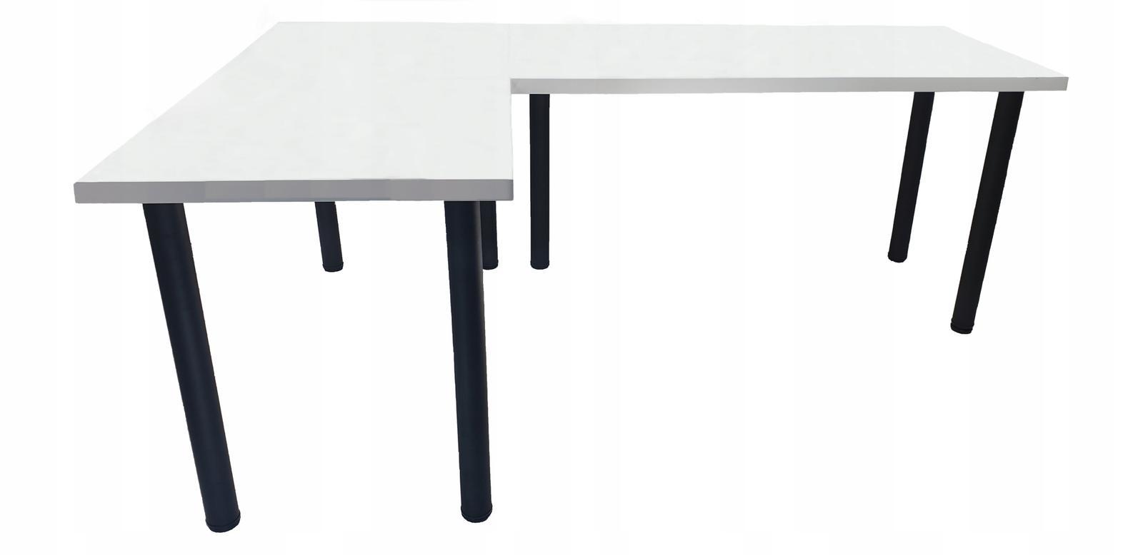 Biurko gamingowe 202x136x66 cm białe narożne stół mocny do pokoju gracza nr. 2