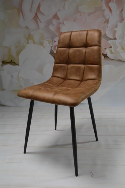 Zestaw krzeseł DEVER TAUPE 43x88x55 cm krzesło do jadalni salonu brązowy czarne nogi nr. 6