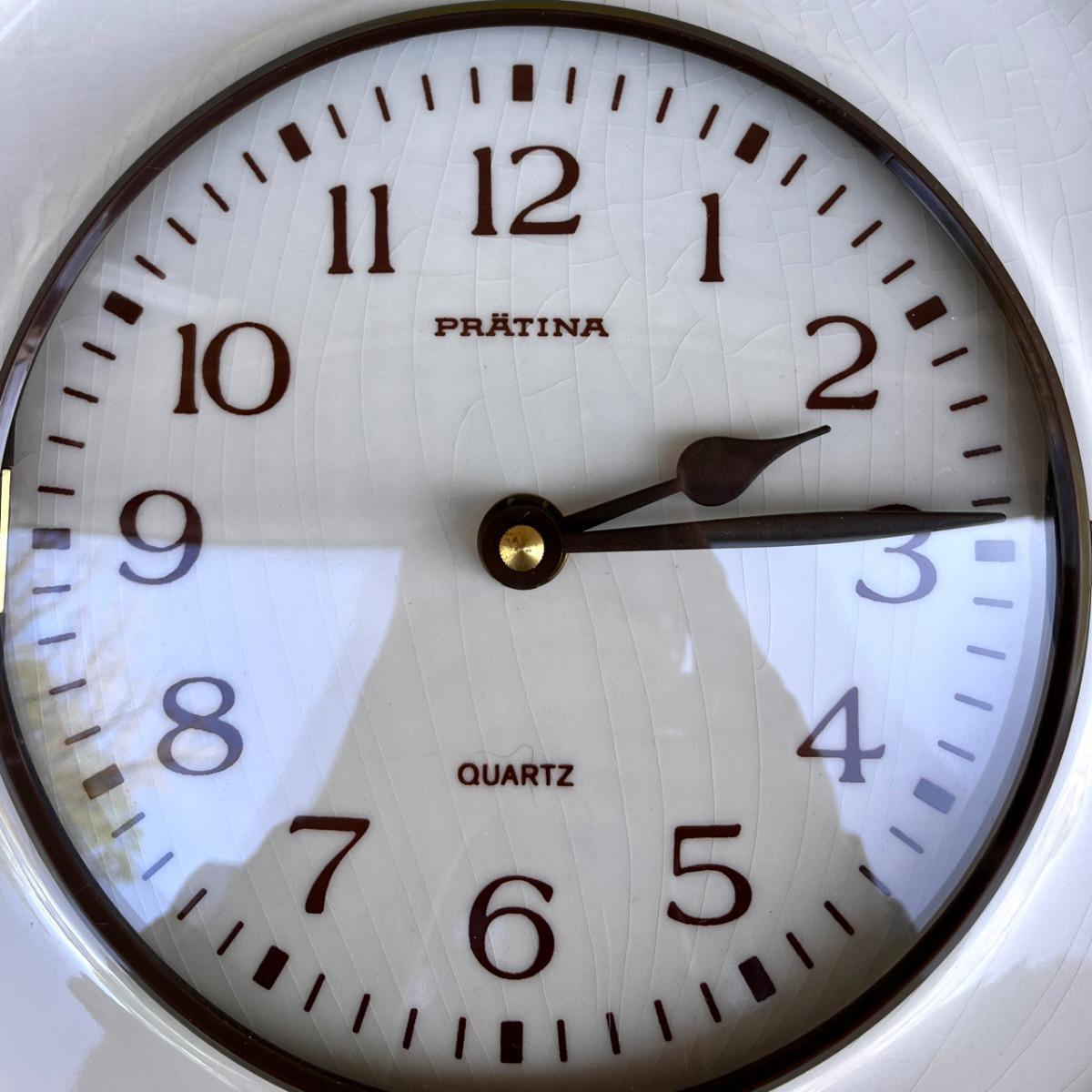 Ceramiczny zegar ścienny, Prätina Braun, Niemcy, lata 70. nr. 5