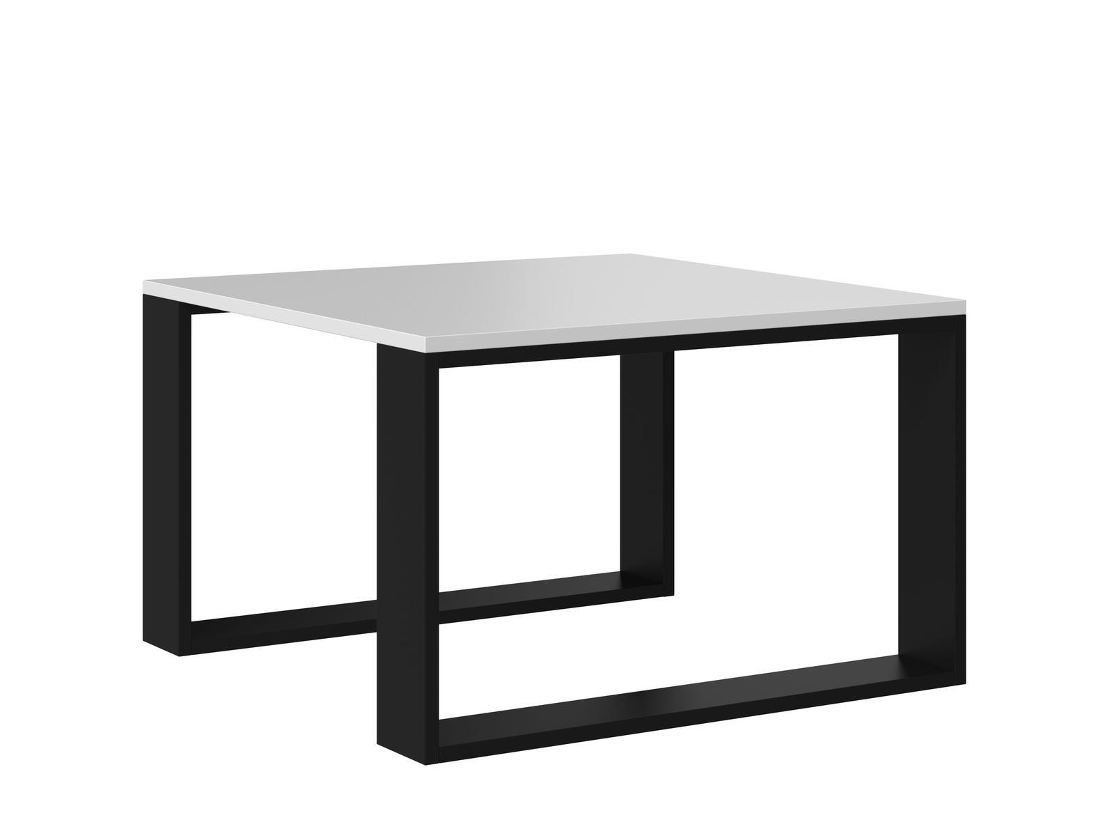 Stolik kawowy ława Loft Modern Mini 67x67x40 cm elegancki biały czarny do salonu 2 Full Screen