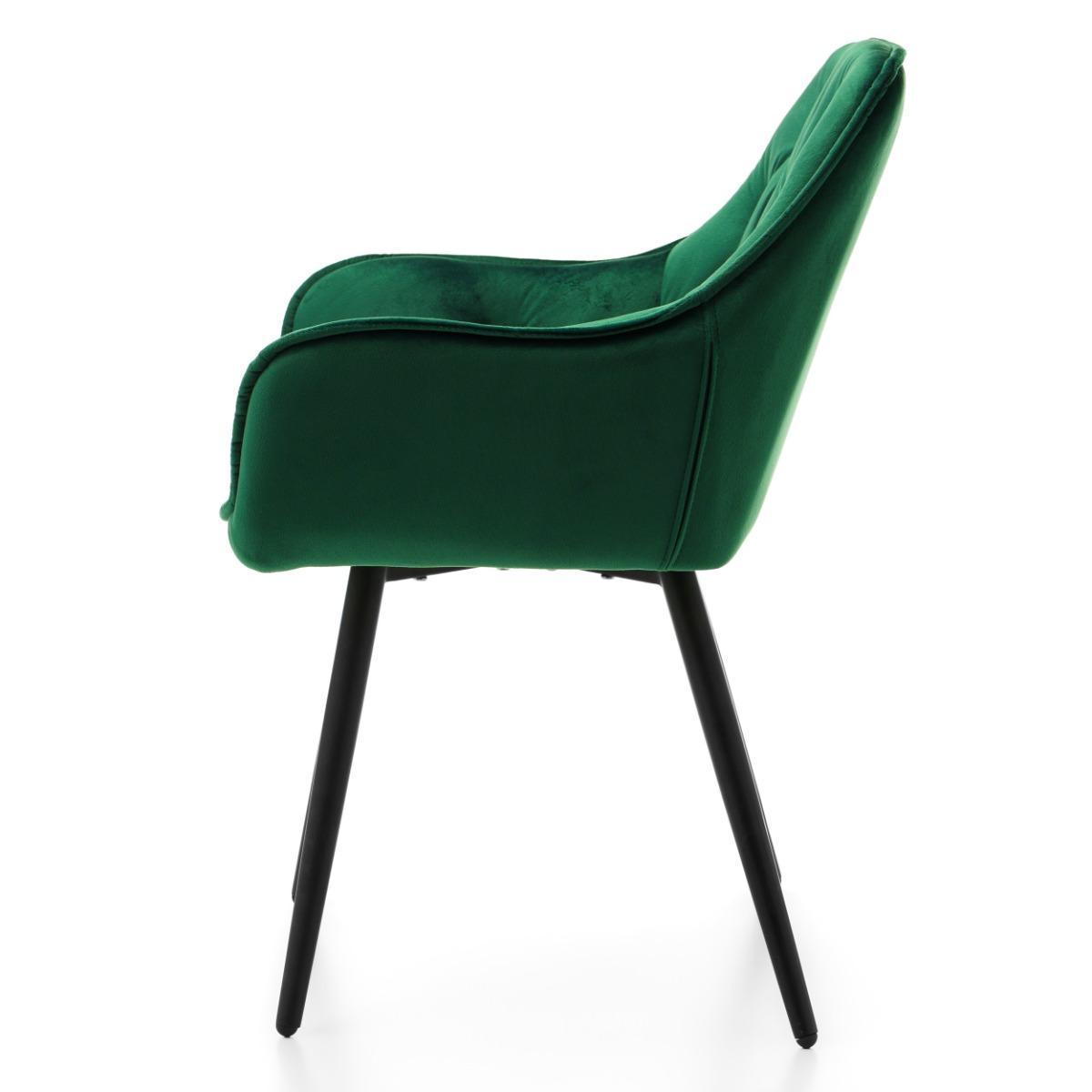 Krzesło SIENA zielone tapicerowane pikowane welurowe do jadalni lub salonu nr. 6