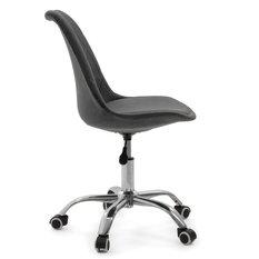 Krzesło do biurka DUBLIN biurowe krzesło obrotowe welurowe z poduszka do pokoju biura szare - Miniaturka zdjęcia nr 7