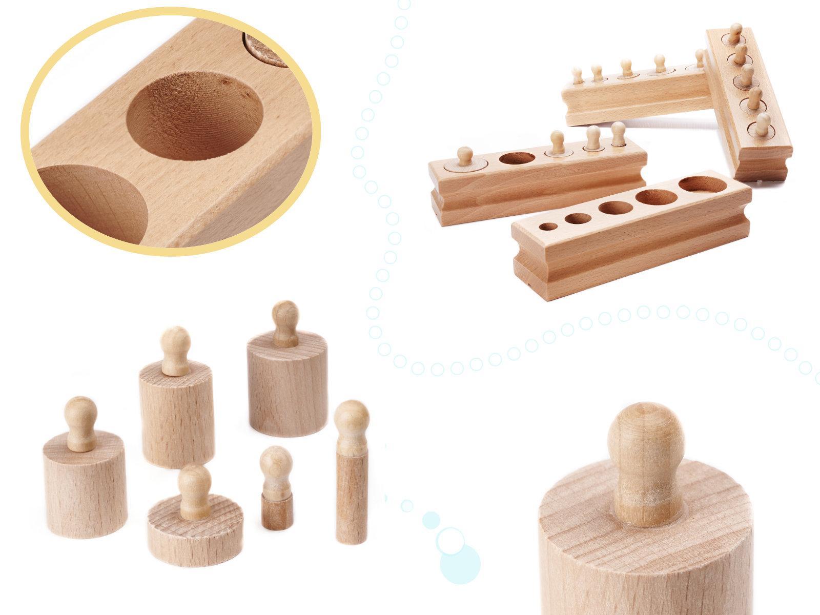 Odważniki cylindry drewniane sorter montessori nr. 3