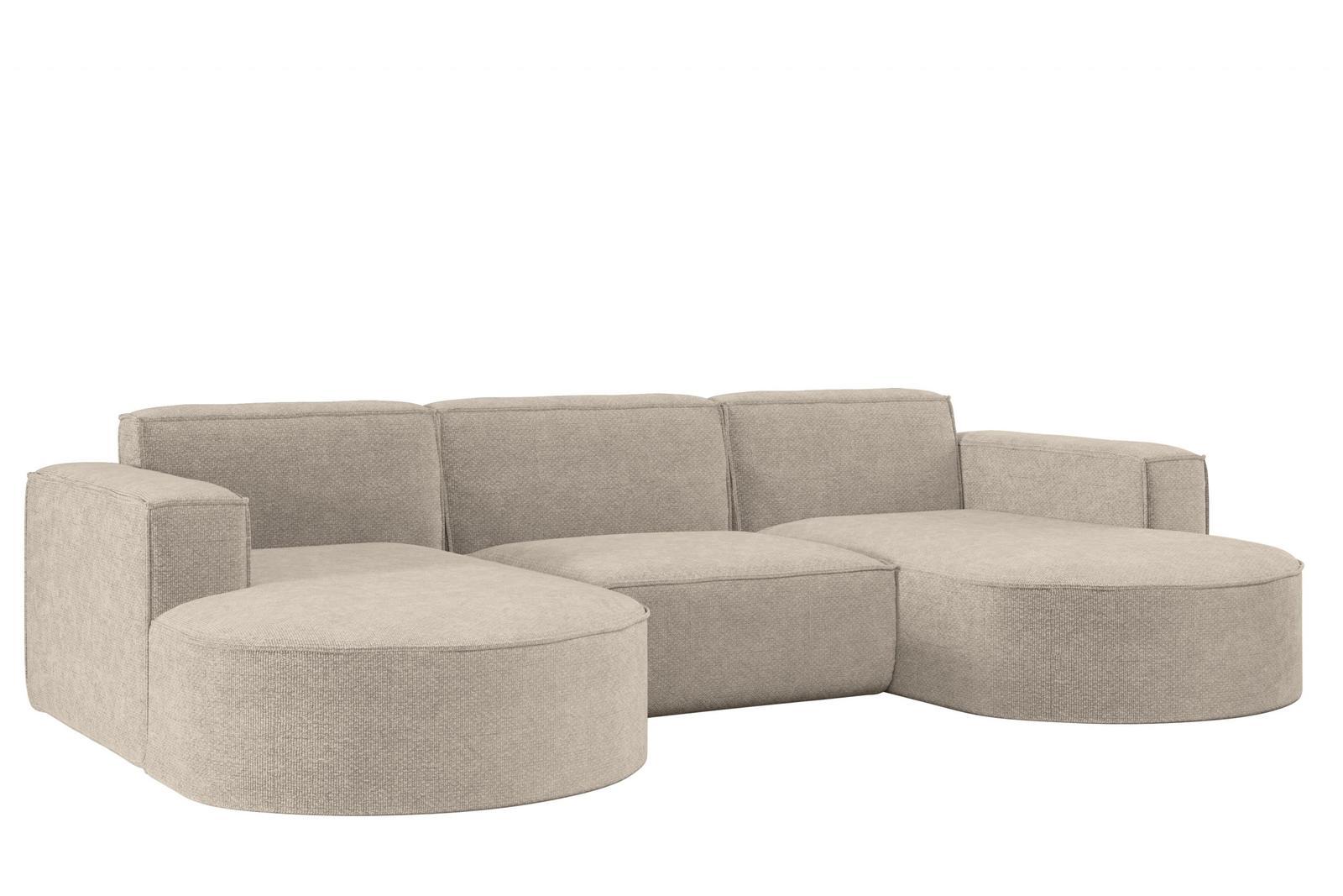 Sofa MODENA STUDIO 299x165x78 cm w kształcie U bez funkcji spania do salonu NORDIC beżowa nr. 1