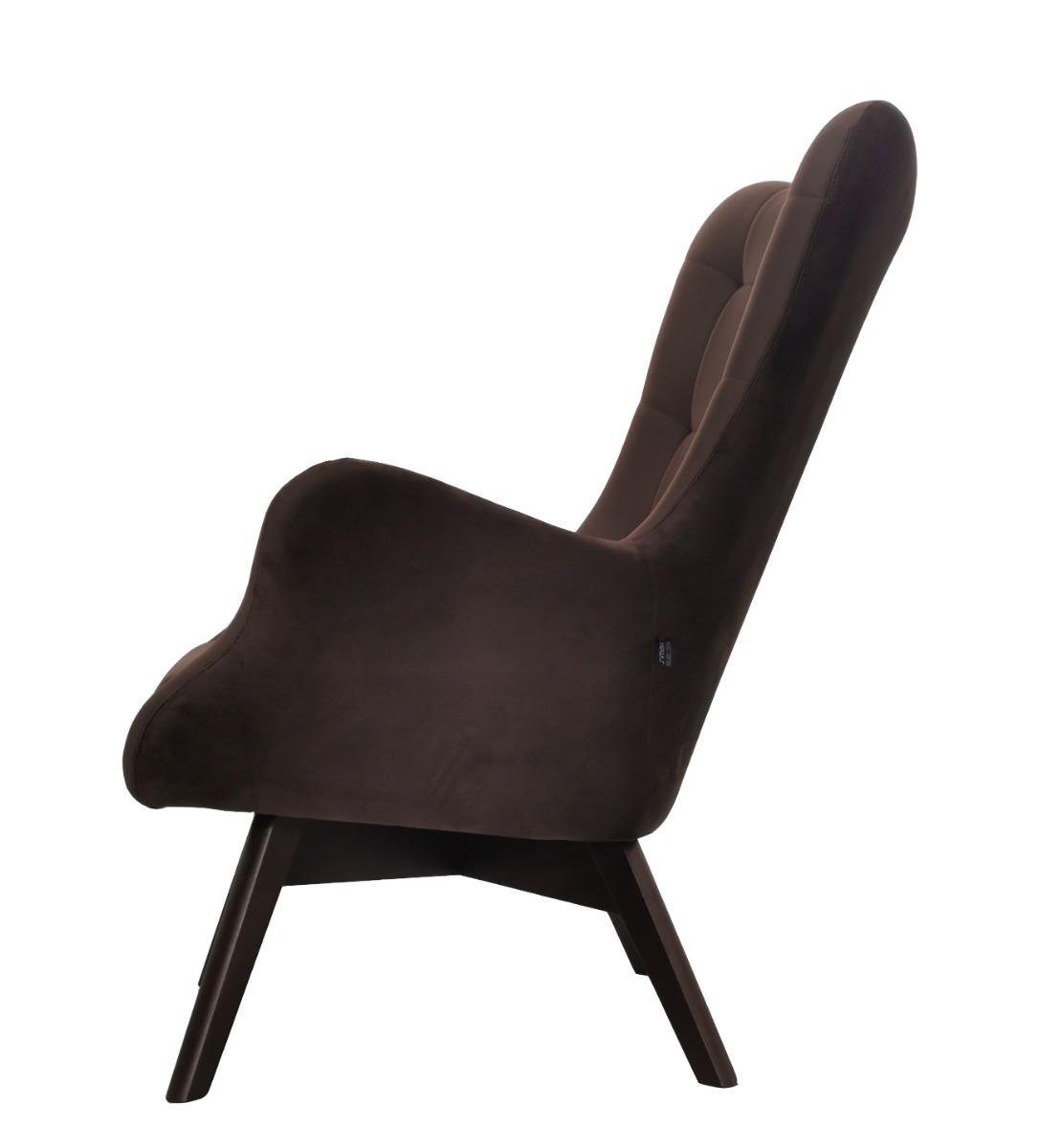 Fotel skandynawski ETERNO 77x102x87 cm brązowy z czarnymi nogami do salonu  nr. 3