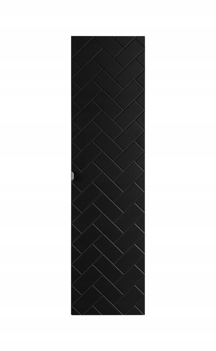 Słupek Łazienkowy MADIS 136 cm wysoki frezowany front szafka z półkami czarny uchwyt srebrny nr. 2
