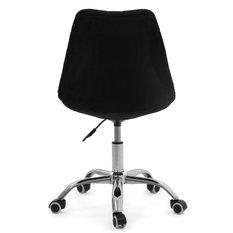 Krzesło do biurka DUBLIN biurowe krzesło obrotowe welurowe z poduszka do pokoju biura czarne - Miniaturka zdjęcia nr 9