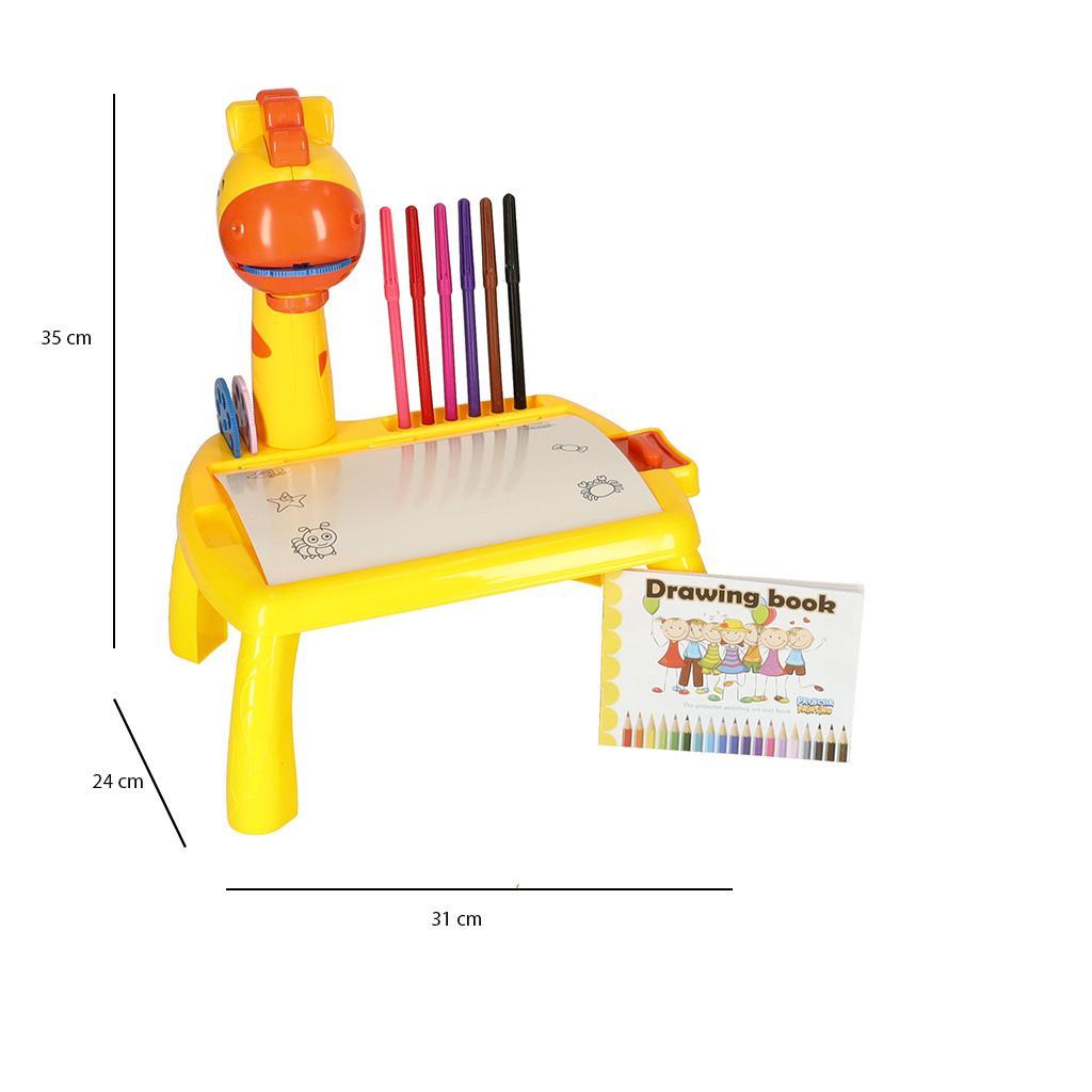 Projektor rzutnik stolik stół do rysowania żyrafa żółta dla dzieci 31x35x24 cm 2 Full Screen