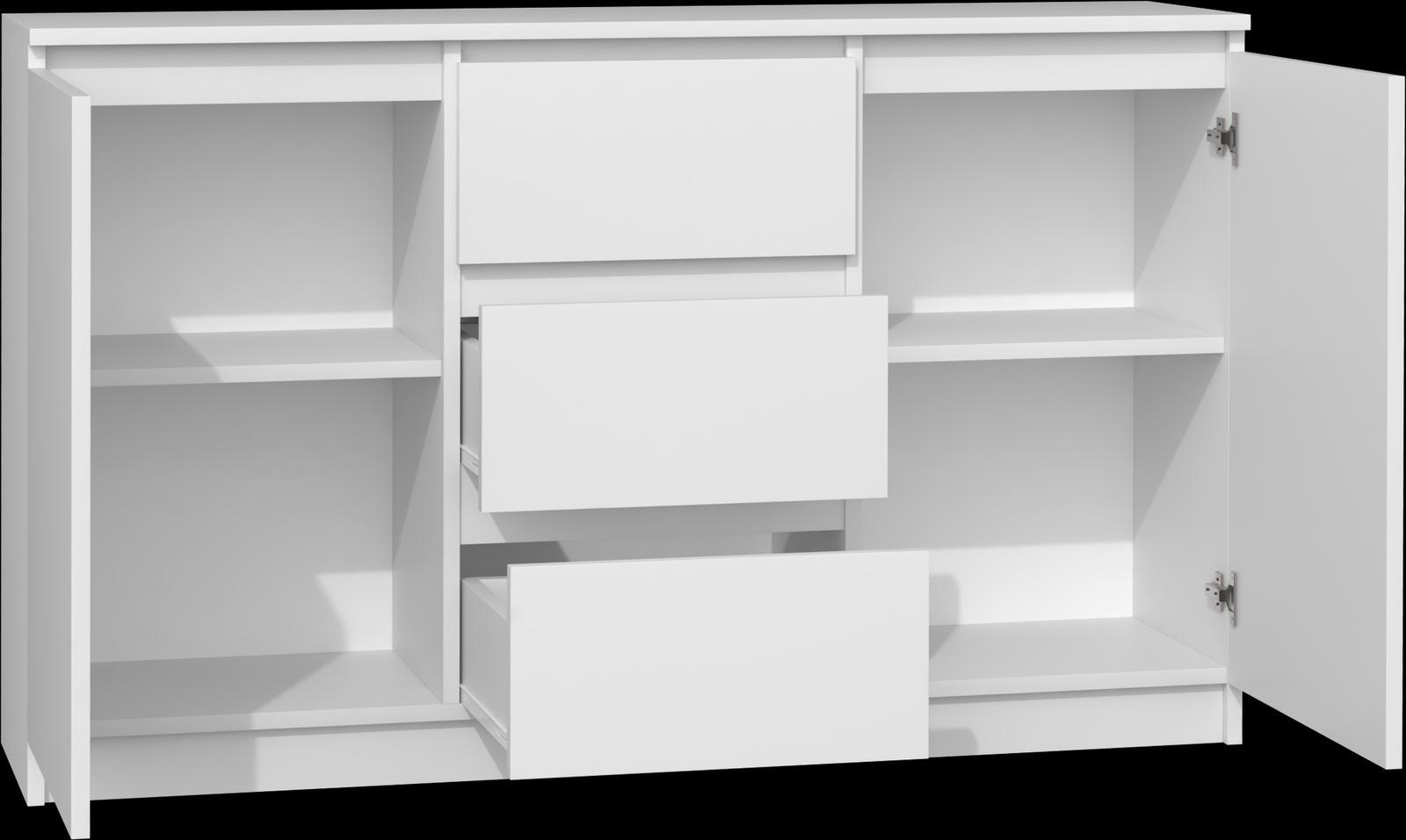 Komoda 2D3S 120x40x75 cm nowoczesna szafka z szufladami i drzwiami do pokoju sypialni biały nr. 2