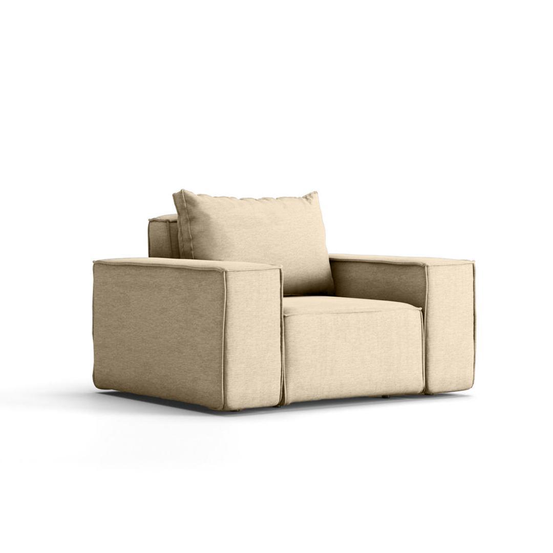 Sofa jednoosobowa SONNE 115x73x88 cm wodoodporna UV do ogrodu + poduszka ecru nr. 1