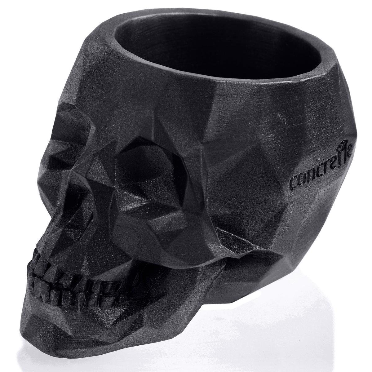 Donica Skull Low-Poly Black Metallic Poli 24 cm nr. 2
