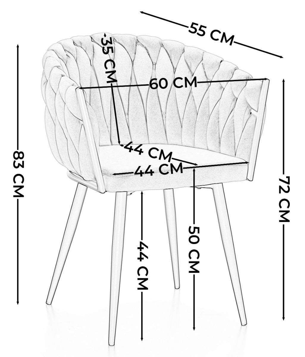 Krzesło LATINA ciemnobeżowe welurowe gramour do jadalni lub salonu nr. 10