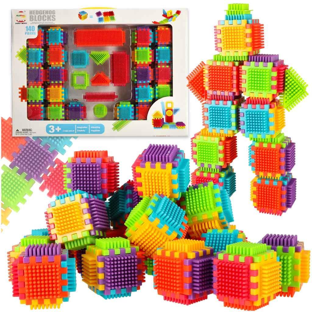 Klocki konstrukcyjne kreatywne wafle jeżyki układanka kolorowa dla dzieci 140szt 5 Full Screen