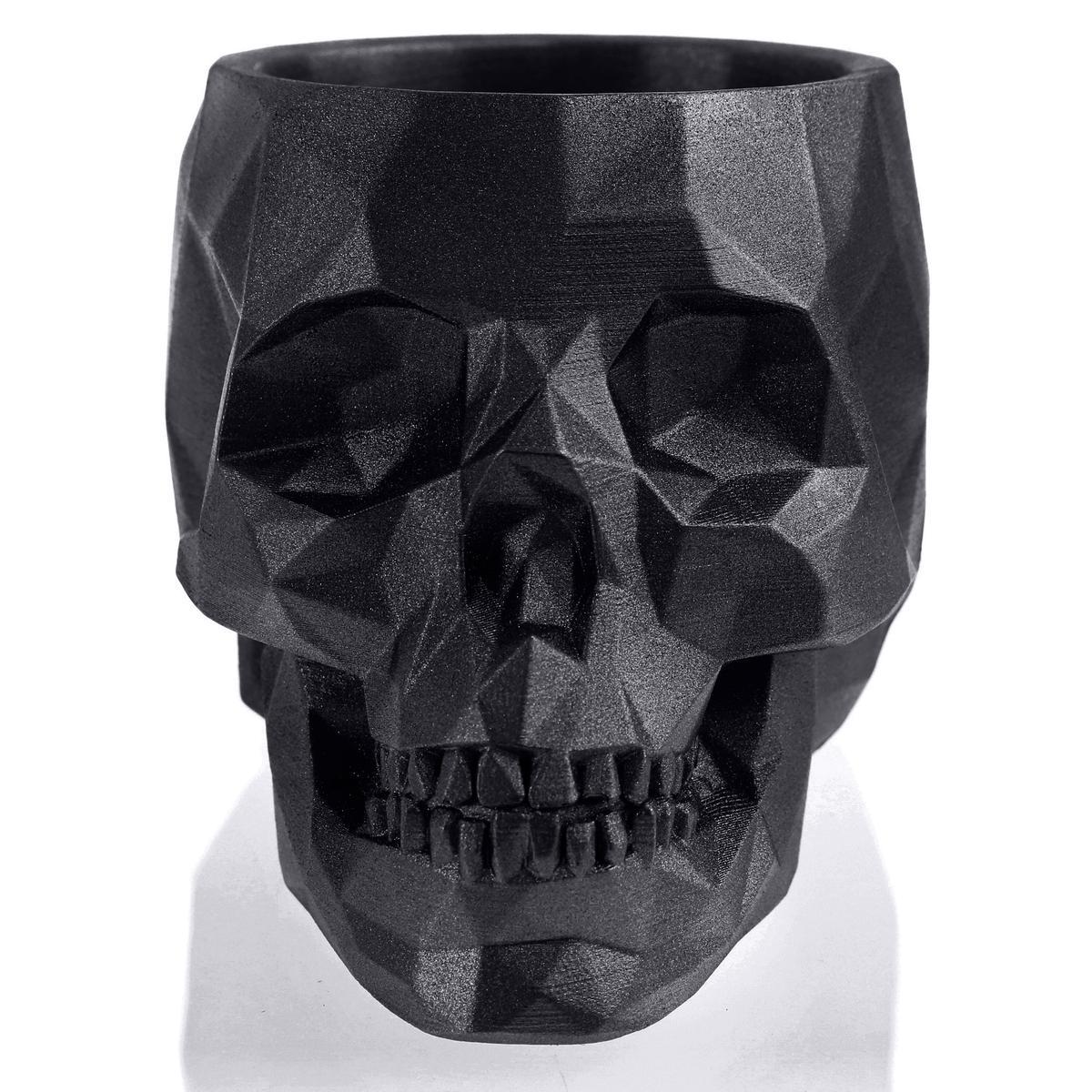 Donica Skull Low-Poly Black Metallic Poli 24 cm nr. 1