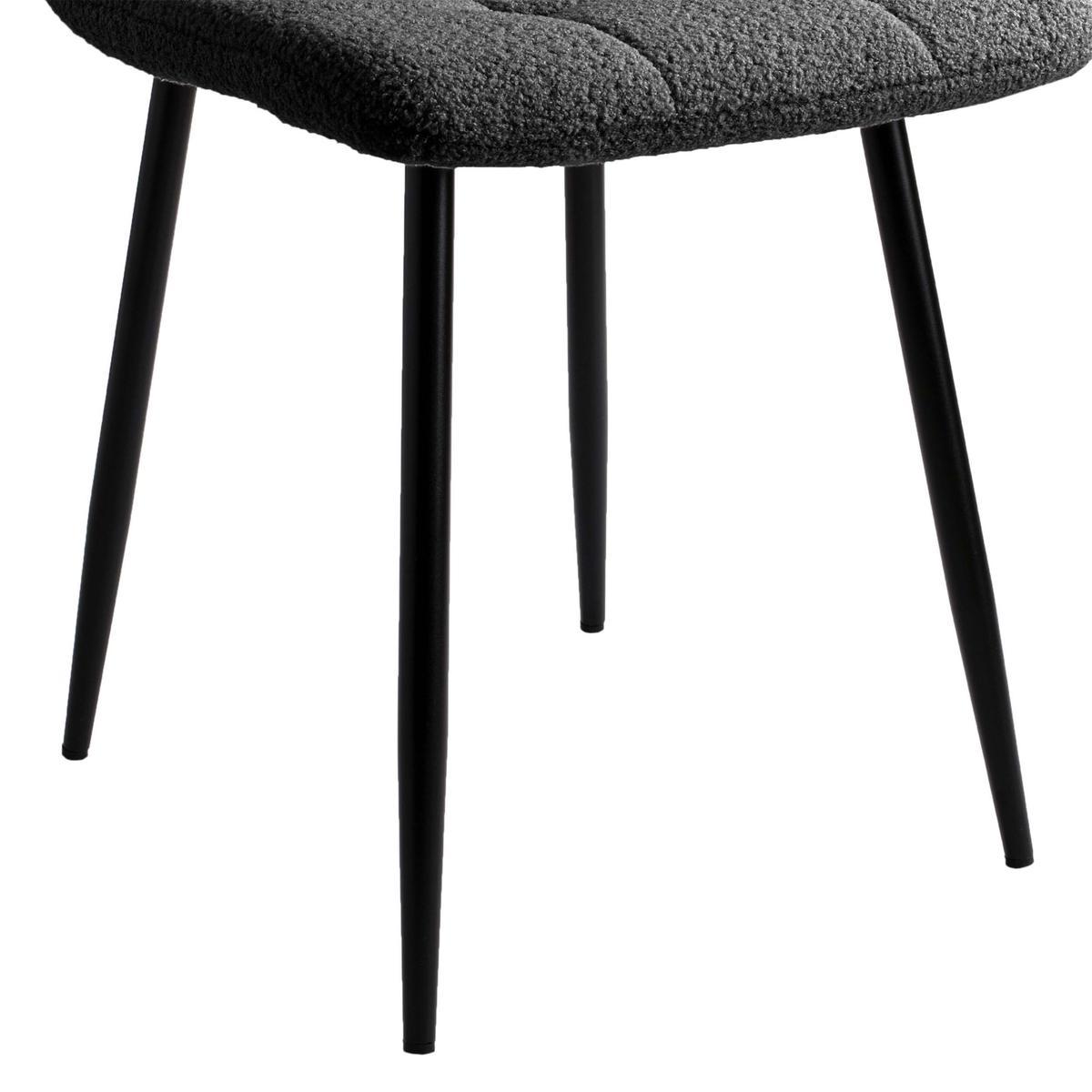 Krzesło boucle DENVER 44x86x55 cm do jadalni teddy grafitowe nr. 8