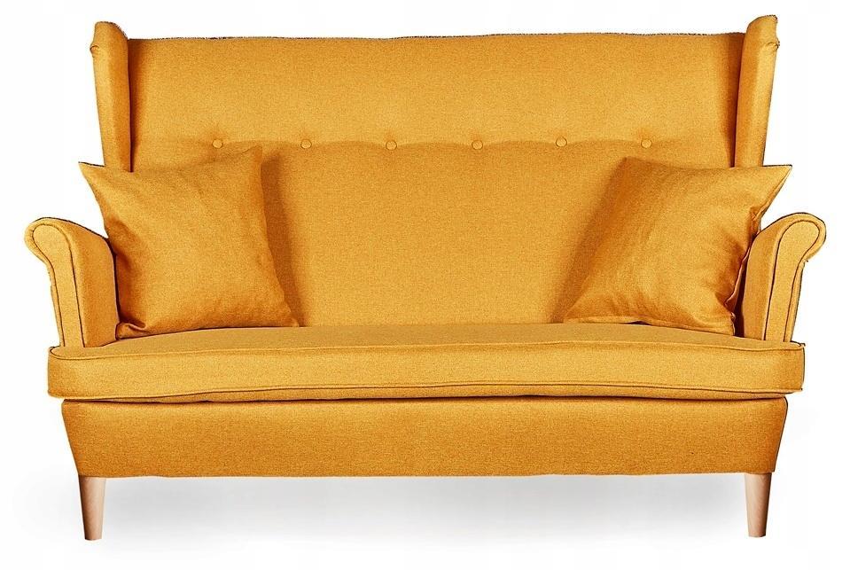 Zestaw wypoczynkowy mebli ARI 149x104x92 cm uszak sofa fotele pufy do salonu Twist żółty nr. 2