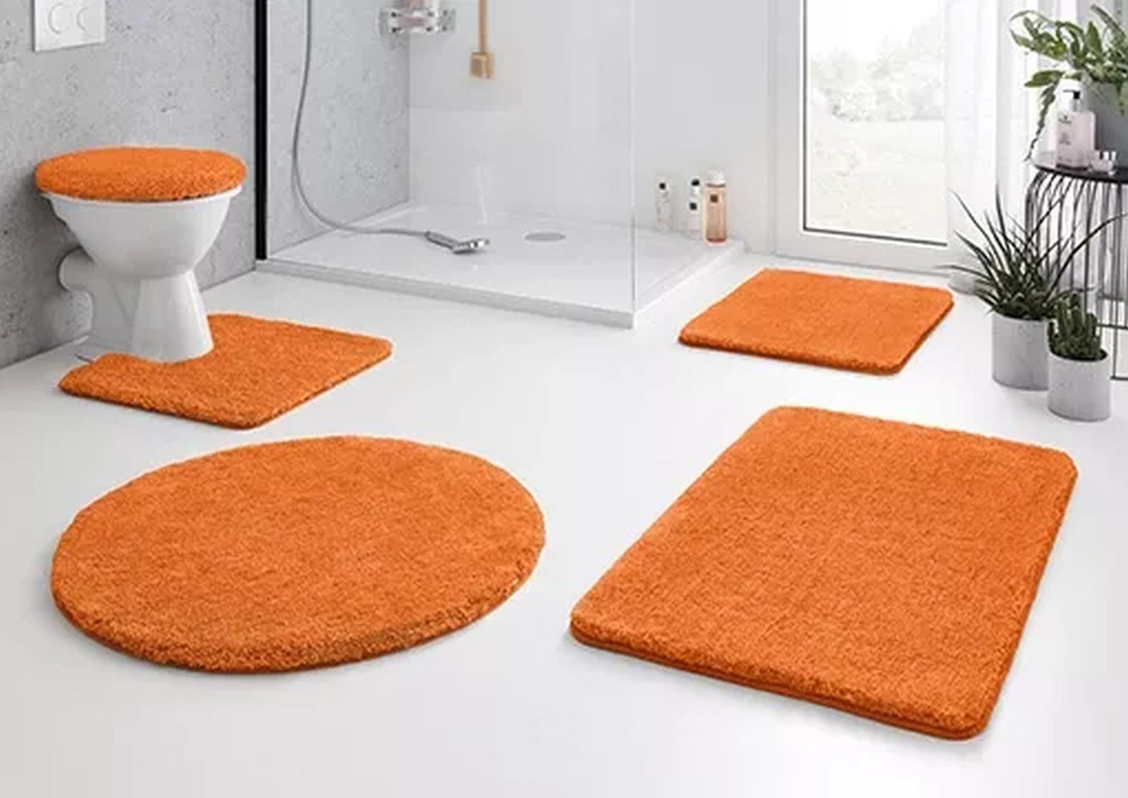 Kleine Wolke Relax Dywanik łazienkowy pomarańczowy 100 cm okrągły 2 Full Screen