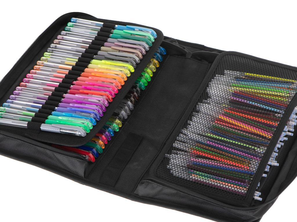Długopisy żelowe kolorowe w etui 120szt + 120 wkładów kolorowanka do biura dla dzieci 35x18x8 cm nr. 10