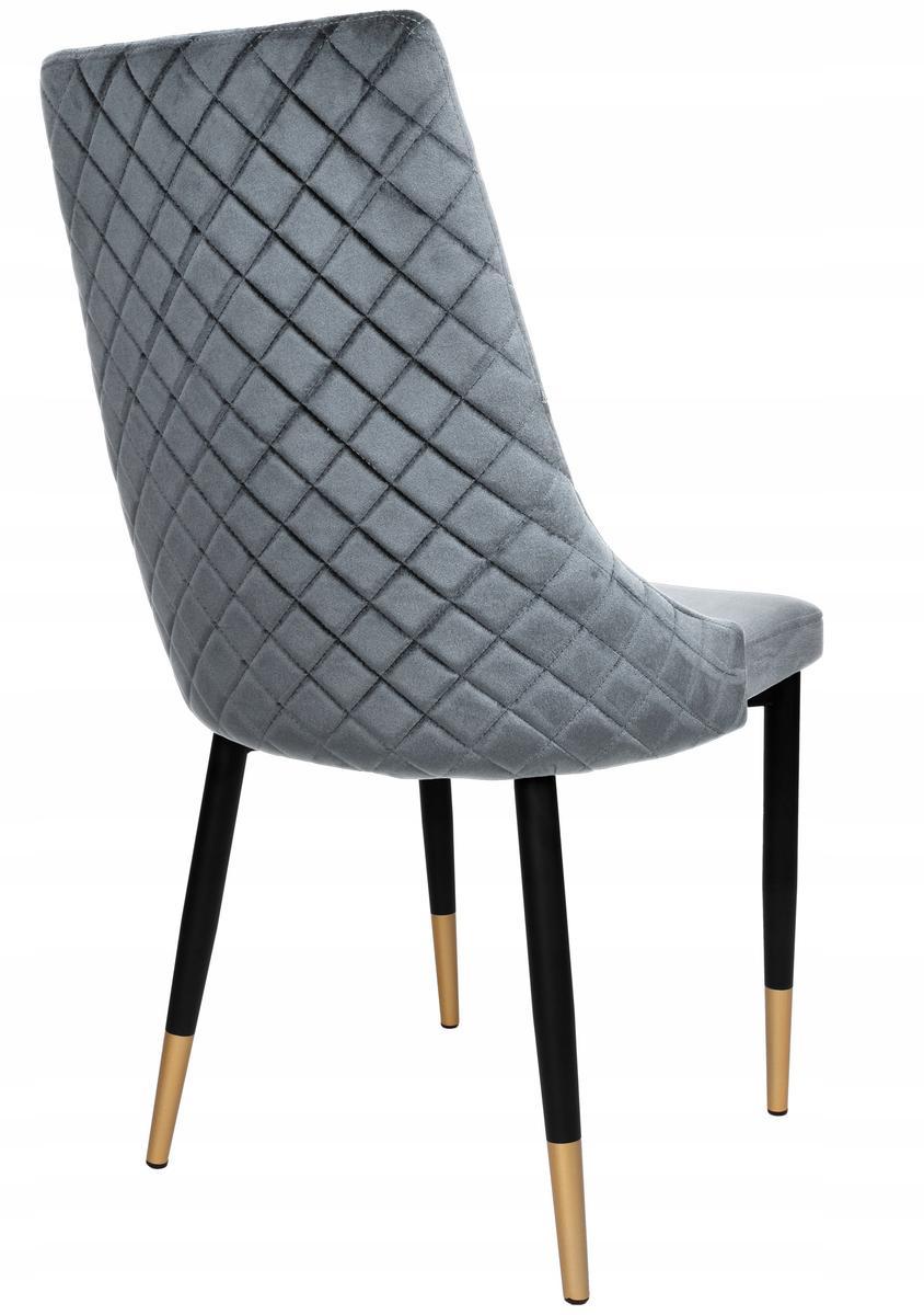 Krzesło tapicerowane Dexter 48x93x58 cm Velvet szary na czarnych nóżkach do jadalni lub salonu 5 Full Screen