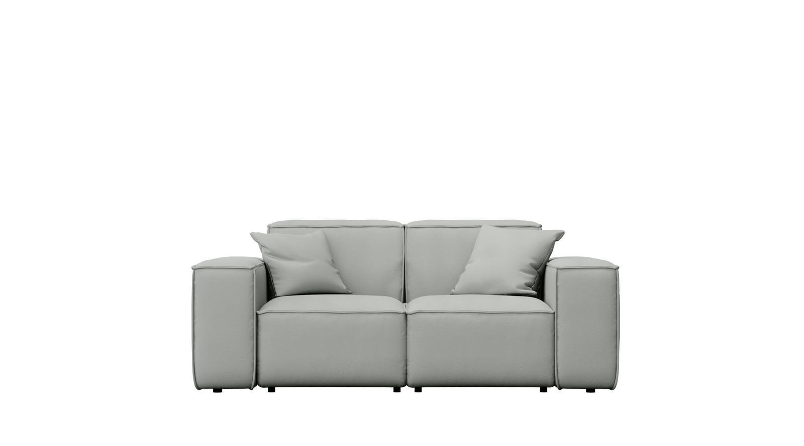 Sofa ogrodowa MALIBU 186x73x88 cm wodoodporna UV 2-os + 2 poduszki do ogrodu jasnoszara nr. 1