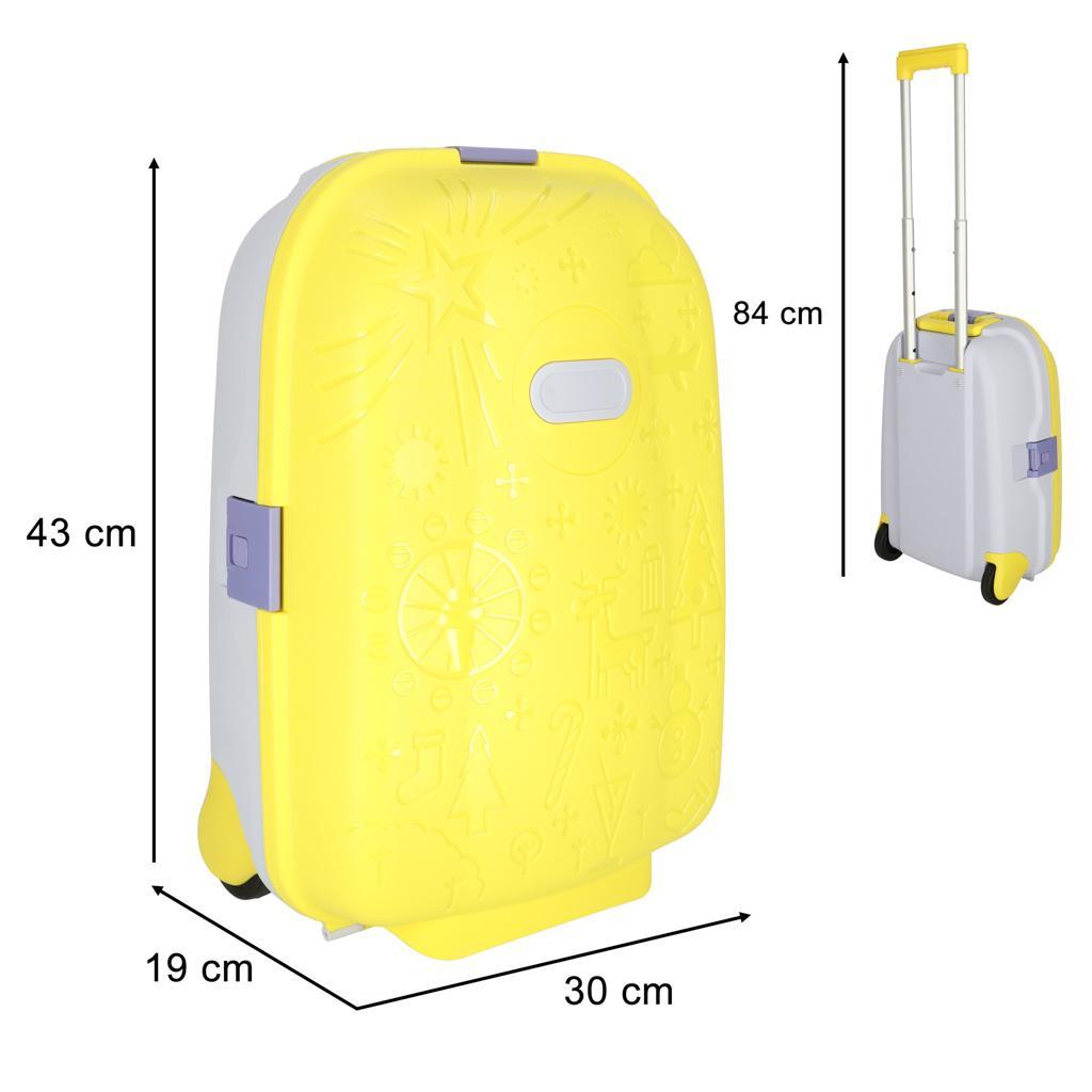 Walizka podróżna dla dzieci na kółkach bagaż podręczny z imieniem żółty 43x30x19 cm 9 Full Screen