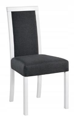 Krzesło drewniane ROMA 3 45x41x97 cm tapicerowane do kuchni jadalni z litego drewna biało-szare  nr. 1