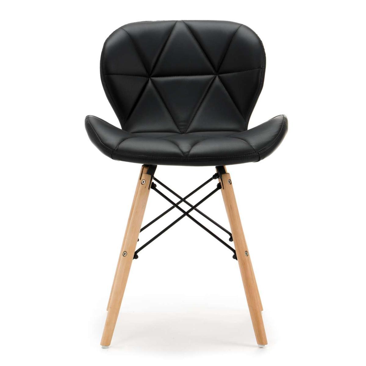 Krzesło DURO czarne tapicerowane ekoskórą do jadalni lub salonu  nr. 2