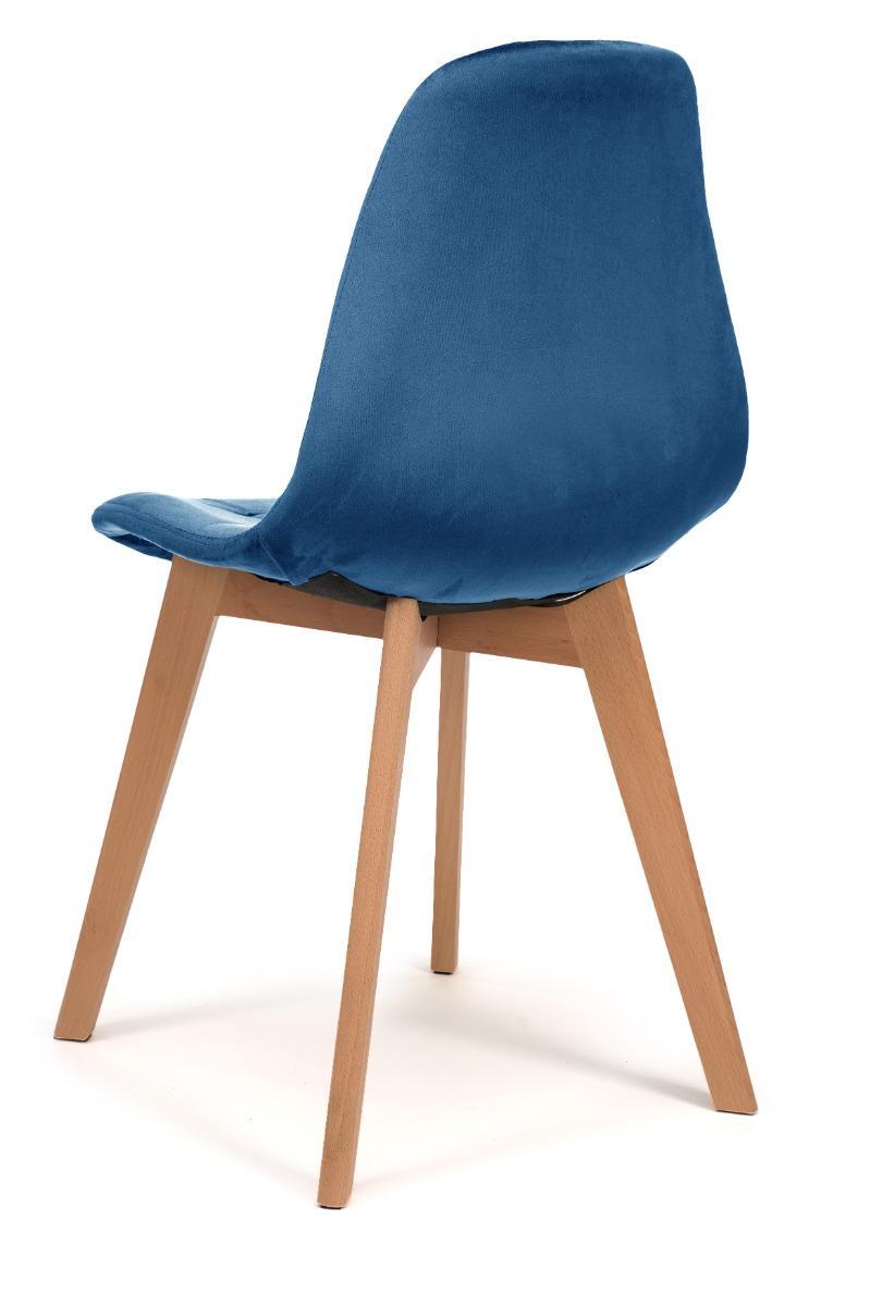 Krzesło tapicerowane skandynawskie welurowe VEGAS granatowy nr. 6