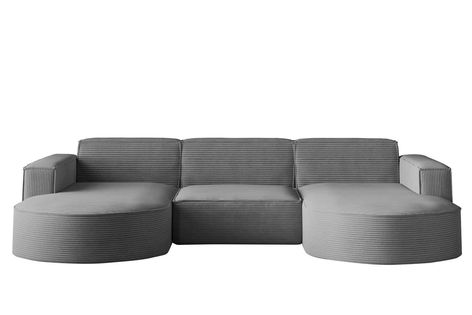 Sofa MODENA STUDIO 299x165x78 cm bez funkcji spania do salonu sztruksowa POSO srebrny nr. 1