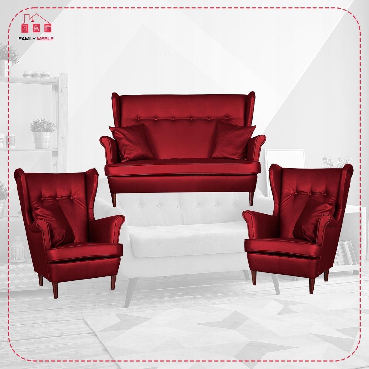 Zestaw wypoczynkowy eko skóra sofa + 2 fotele 1 Full Screen