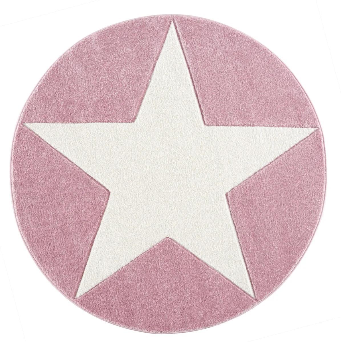 Dywan dziecięcy okrągły Big Star Round Pink 133 cm do pokoju dziecięcego różowy z gwiazdą nr. 3