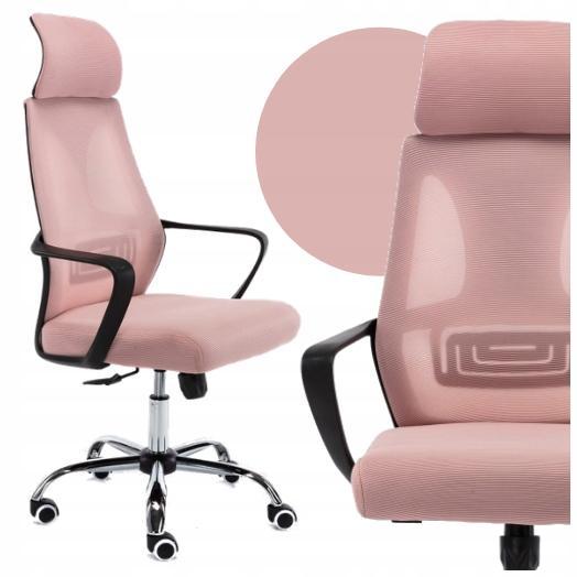 Fotel obrotowy Nigel 68x127x52 cm Różowy krzesło do biura  nr. 1
