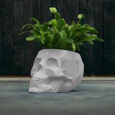 Doniczka betonowa Skull Low-Poly 11 cm | Biały Mat - Miniaturka zdjęcia nr 9