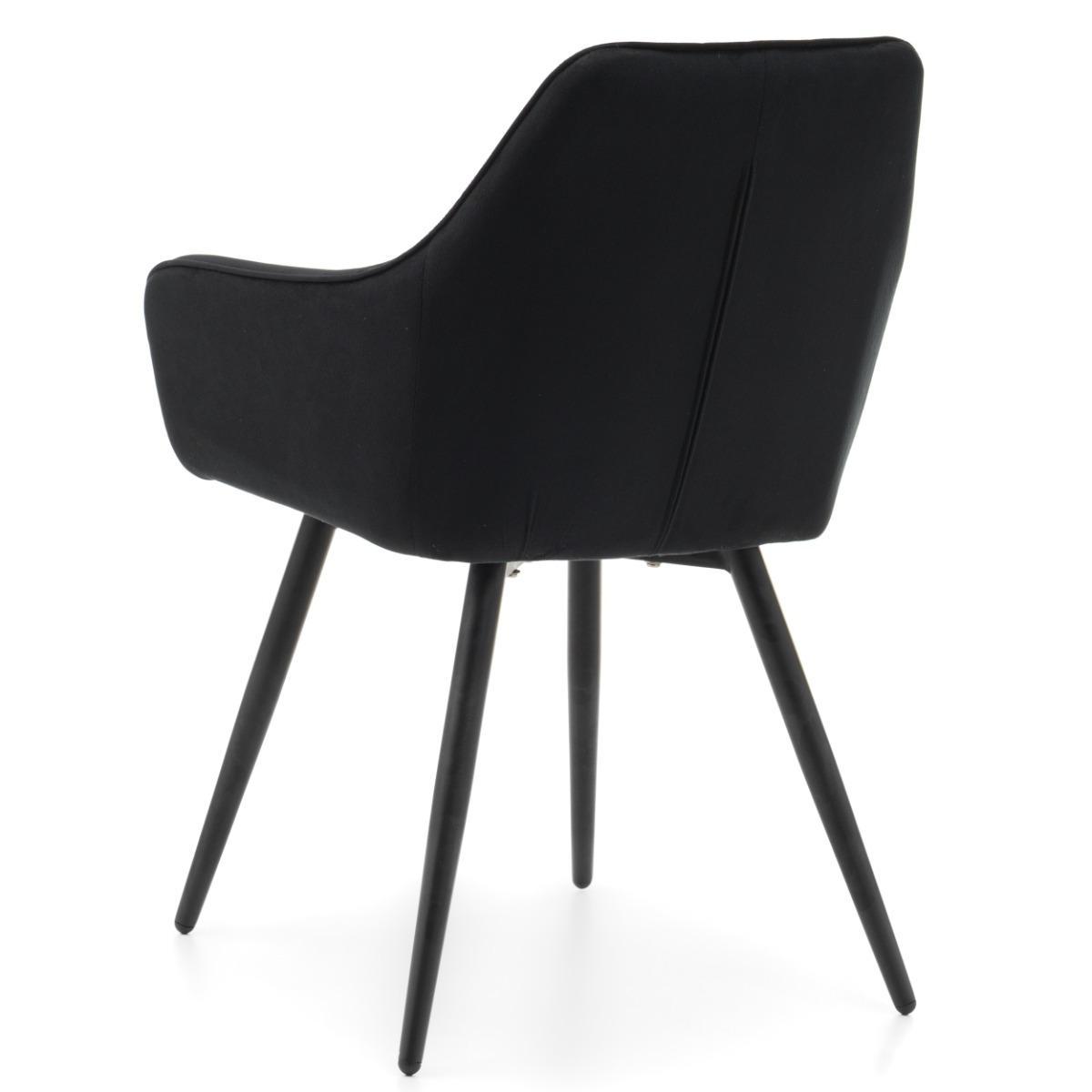 Krzesło PASSO czarne tapicerowane welurem pikowane do jadalni lub salonu  nr. 7
