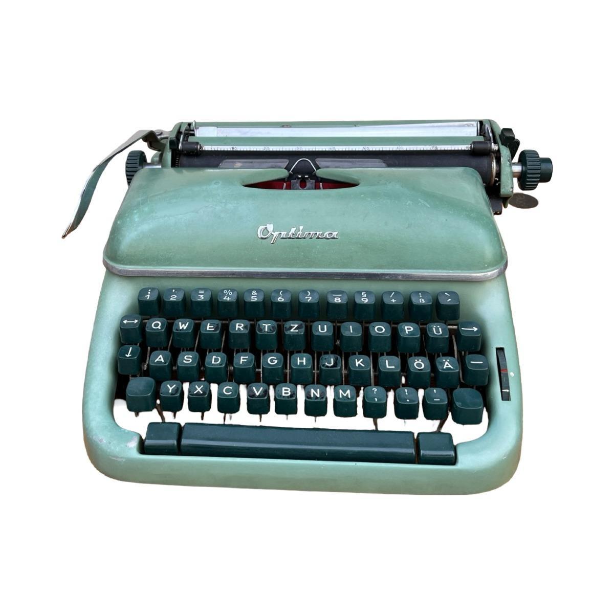 Zielona maszyna do pisania Optima Elite 3, Niemcy, 1958. nr. 1