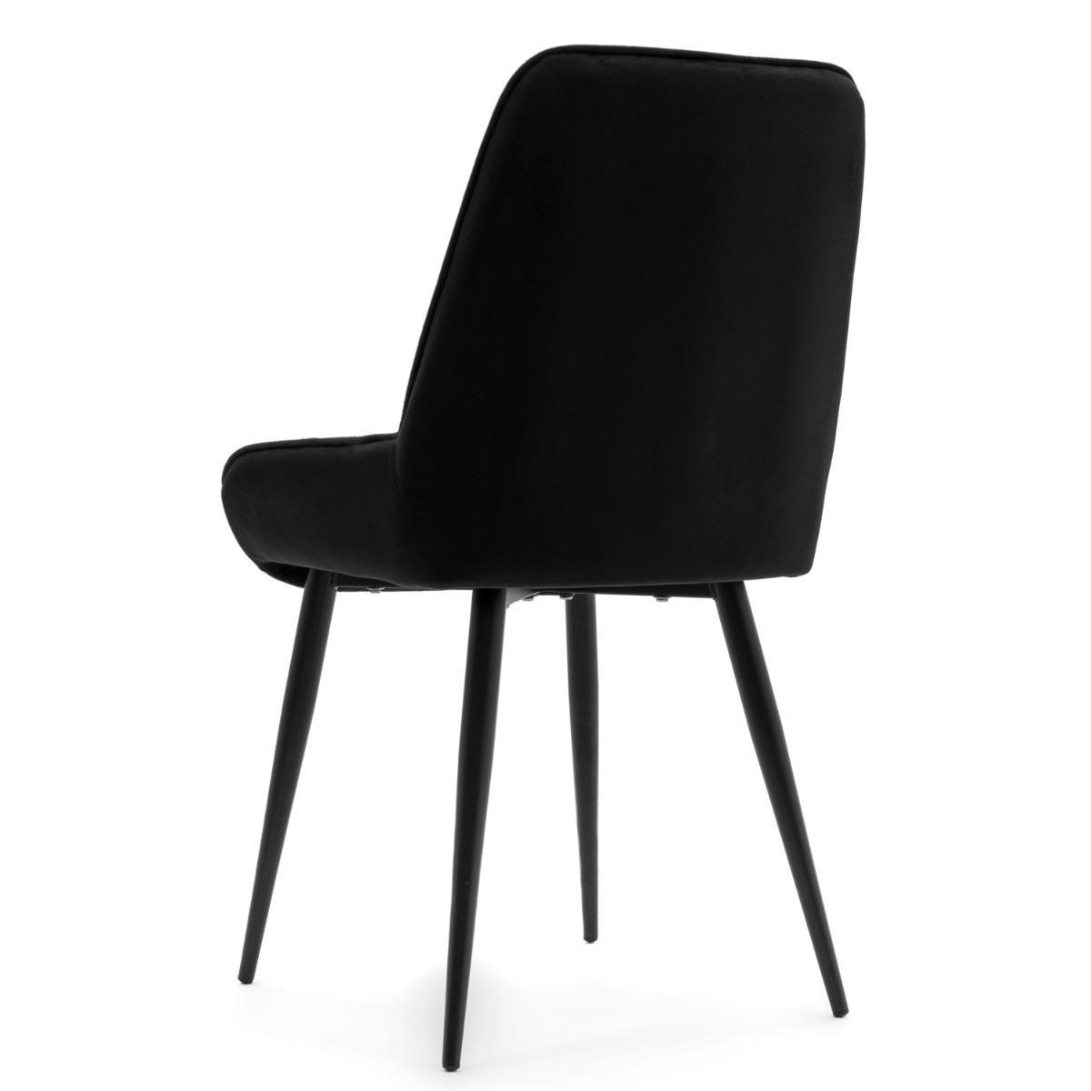Krzesło LUCA czarne tapicerowane welurem czarne nóżki do jadalni lub salonu 6 Full Screen