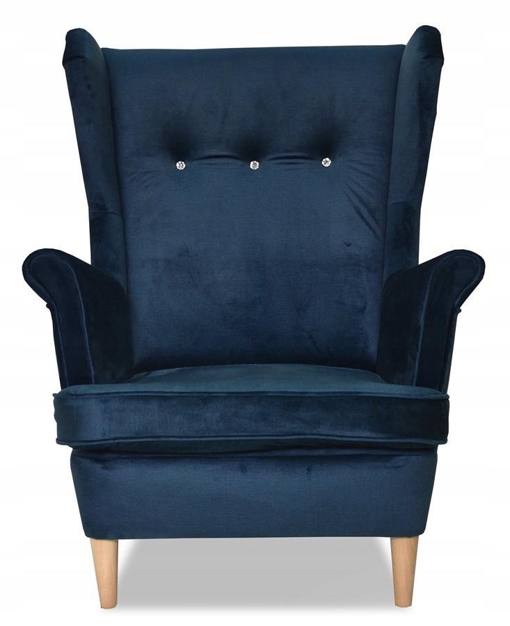 Fotel Uszak z pufą pod nogi ciemnoniebieski ROOM nr. 2