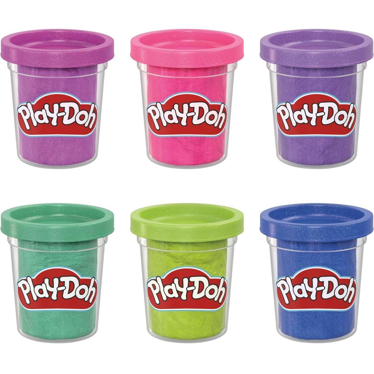 Play-Doh Sparkle błyszcząca ciastolina zestaw kolorowych tub 6-pak F9932 nr. 3