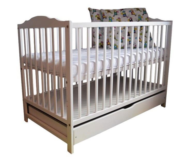 Łóżeczko dla niemowląt 120x60 cm białe 3 poziomy wysokości do pokoju dziecka  0 Full Screen